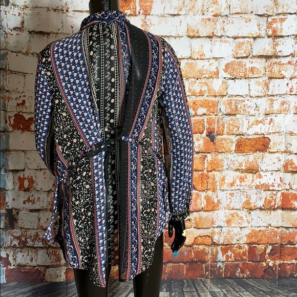 Free People Floral Print Sheer Button Down Blouse - Picture 5 of 8